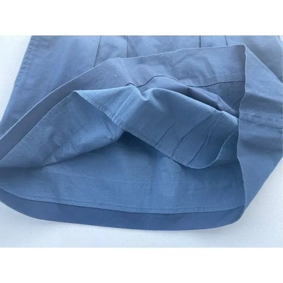 T7 Vineyard Vines by Shep & Ian Navy Blue Pleated Wrap Skirt Cotton Size 10 - Image 5