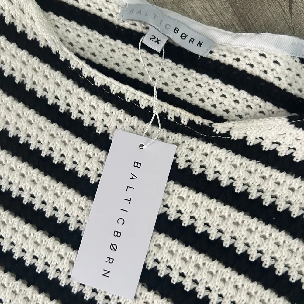 Baltic Born Black and White Crew Neck Sweater - Image 3