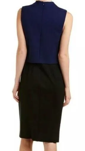 Diane Von Furstenberg Tali Navy & Black Sleeveless Sheath Dress - Image 2