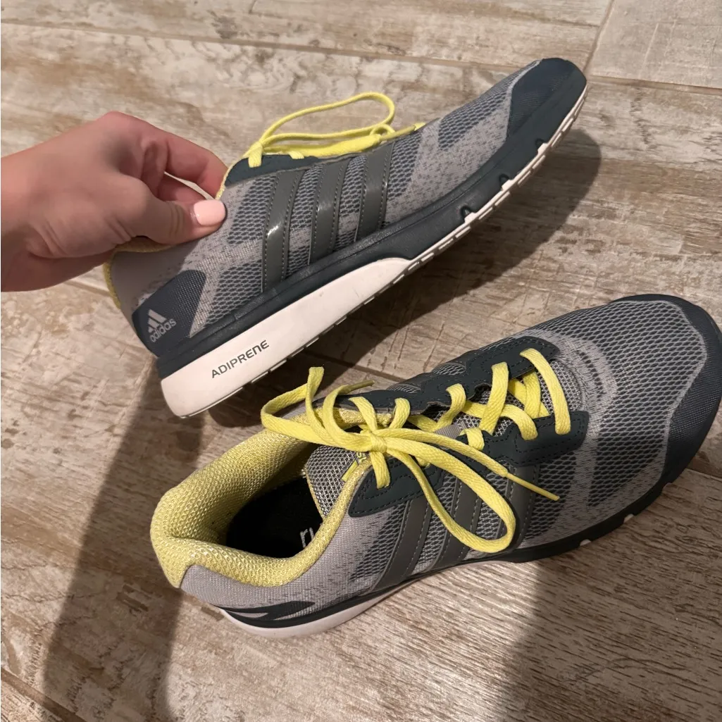 Gray and Yellow Adidas Adiprene Sneakers - Image 5