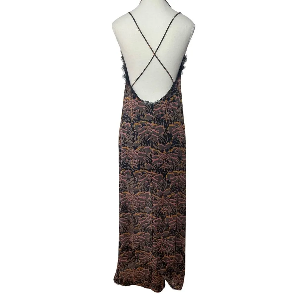 Audrey Slip Dress Women Black Pink Orange Lace Witchy 90s Dark Romantic Maxi - Image 2