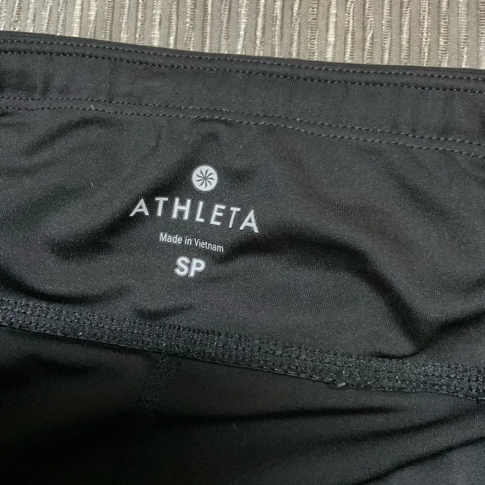 Athleta Sonar Color Block 7/8 Leggings Womens Small Black Navy Green Gym - Image 3