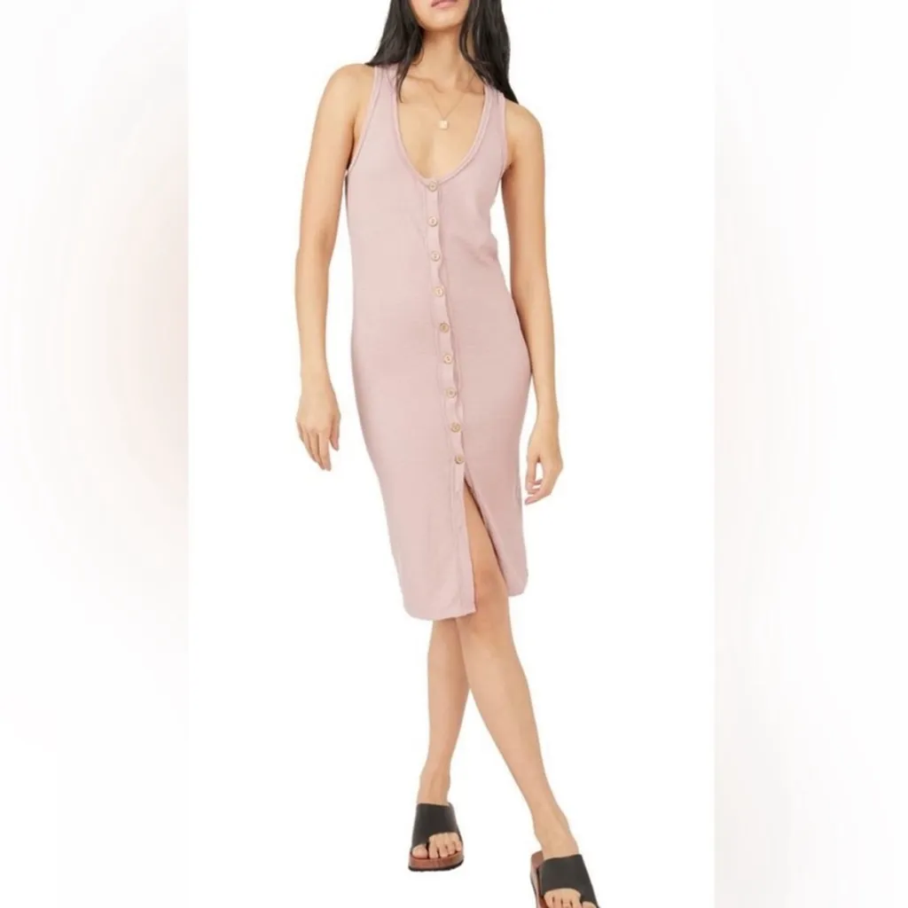 Free People Gia Long Button Up Vest Dress Cream We The Free Size Small NWOT - Image 2