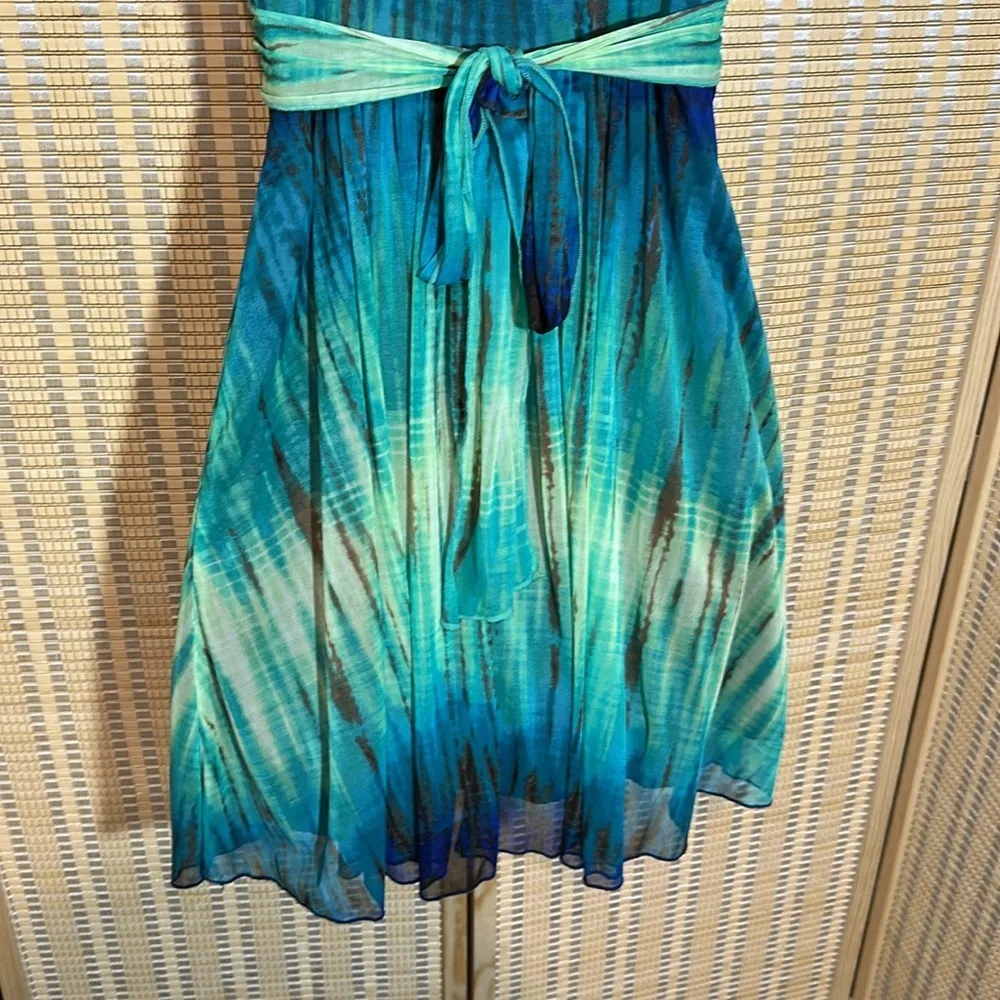 Ruby Rox Y2K Teal Baby Doll Mini Dress or Long Tank Top Empire Waist Medium - Image 11