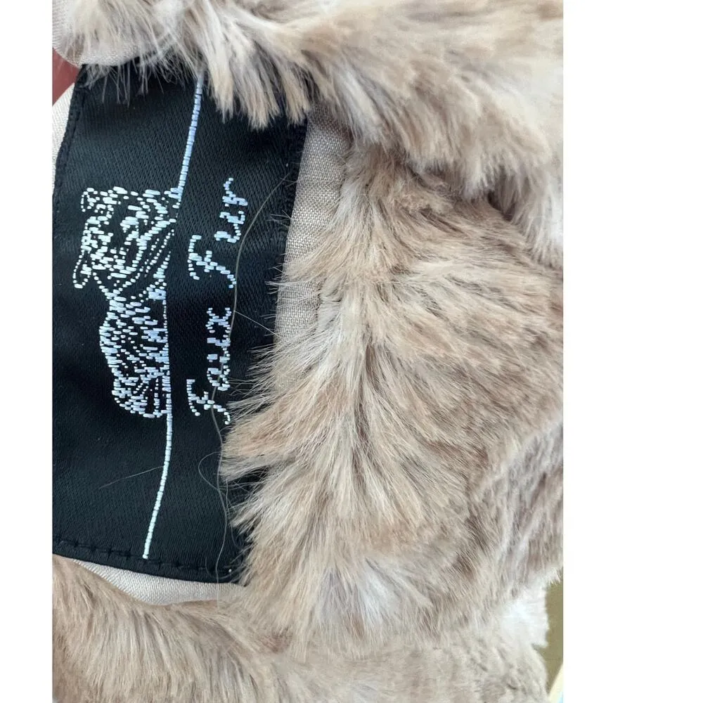 G by Giuliana Faux Fur Vest High Low Drape with Pockets Small Brown - Image 8