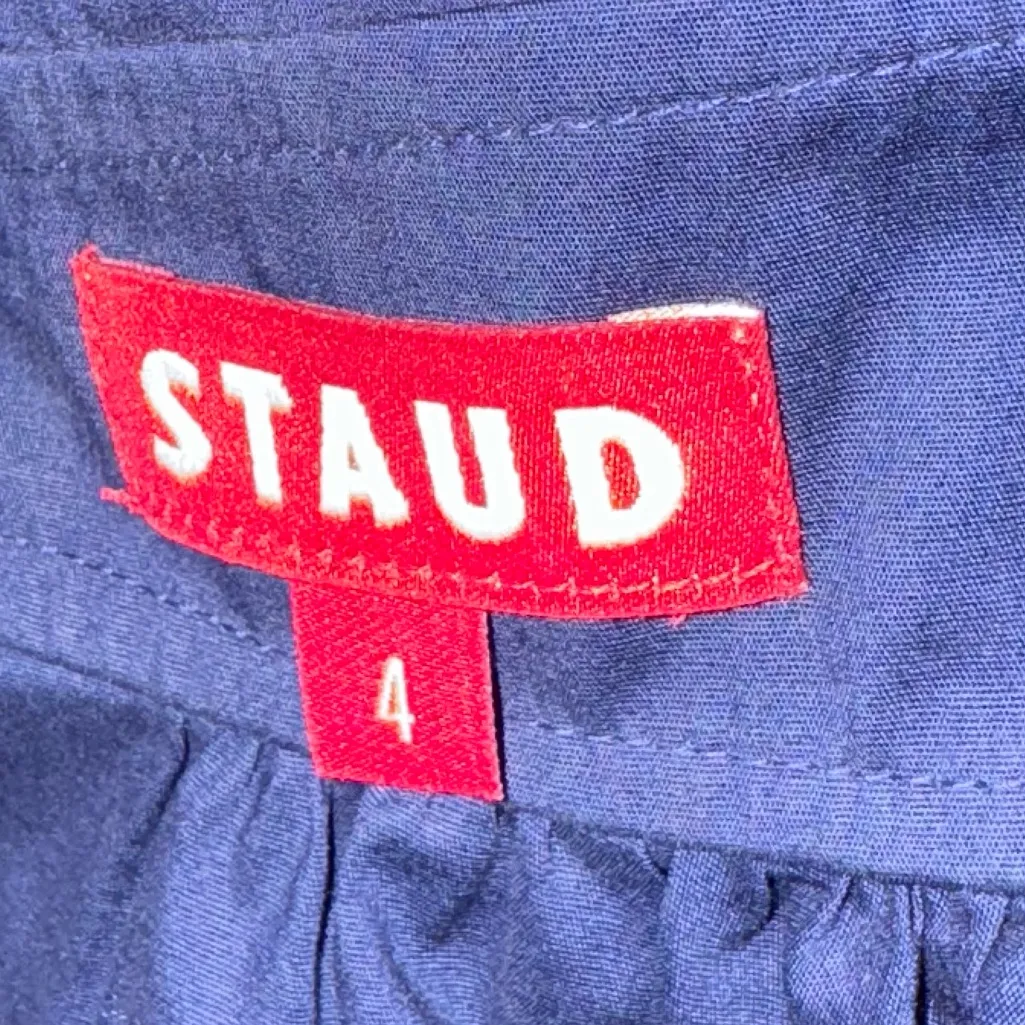 STAUD  Deep Blue Luna V-Neck Blouse | Size 4 - Image 6