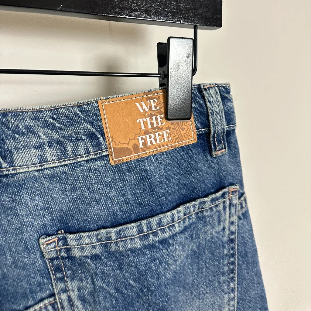 FREE PEOPLE We the Free Tinsley High Waist Baggy Jeans in Wash Steel Blue US 28 - Image 9