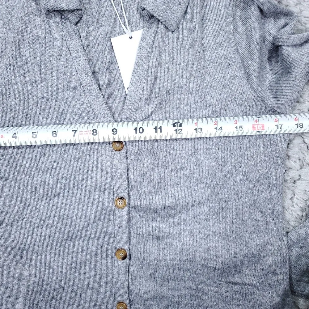 Walter Baker Rhonda Sheath Button Front Knitted Mini Sweater Dress Medium Gray - Image 8