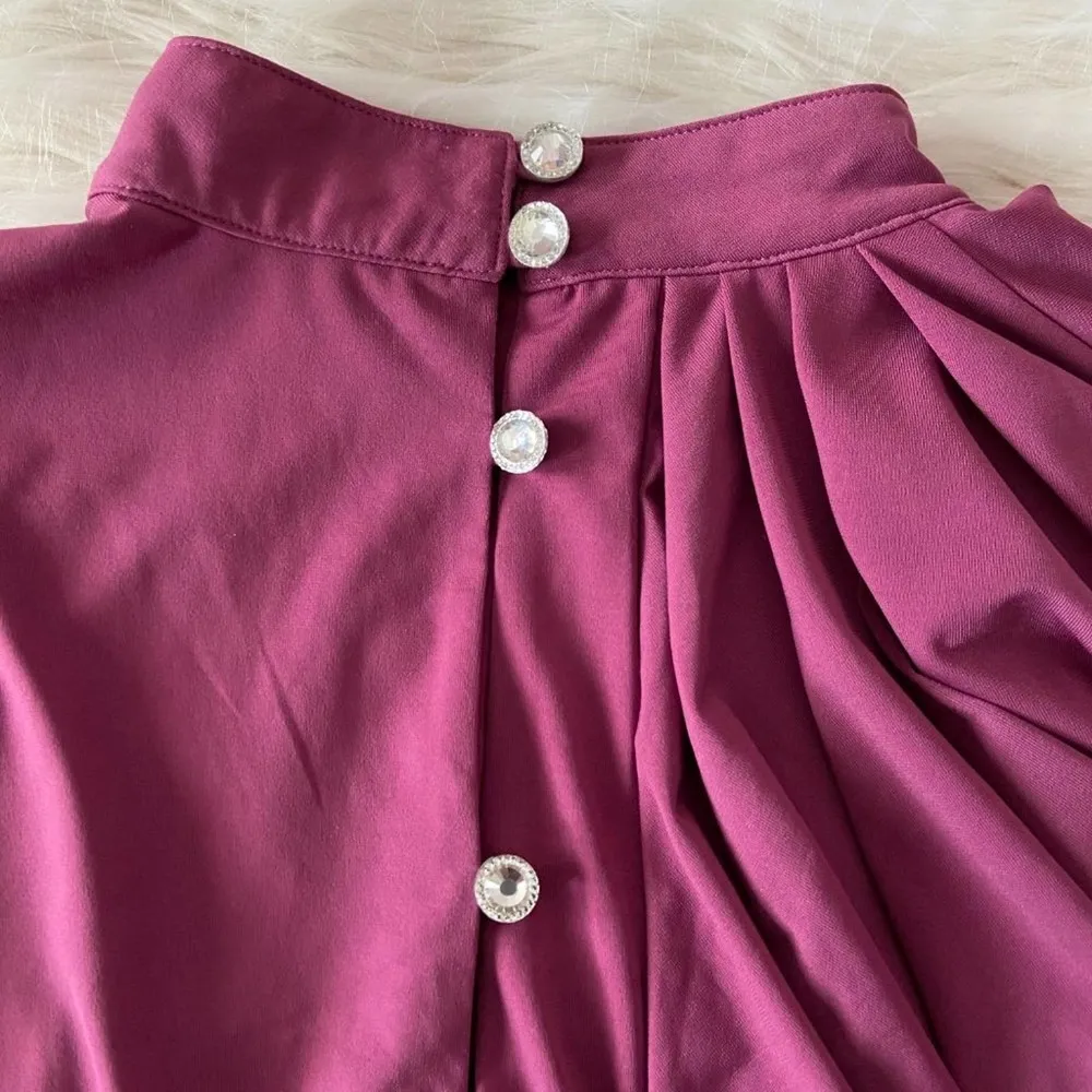 Kimi + Kai Purple Maternity Deep Berry Sleeveless Dress Sz M Red - Image 8