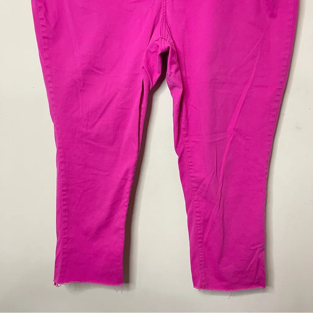 CROWN & IVY High-Rise Cotton Skinny Crop Jeans in Pink Pop, 20W - Image 6