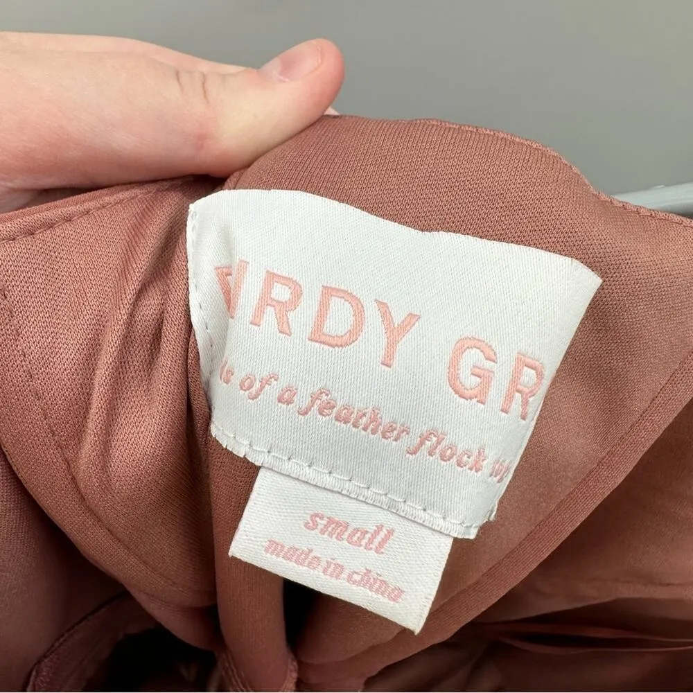 Birdy Grey Kira Chiffon One Shoulder Bridesmaid Maxi Dress Chiffon Desert Rose S - Image 10