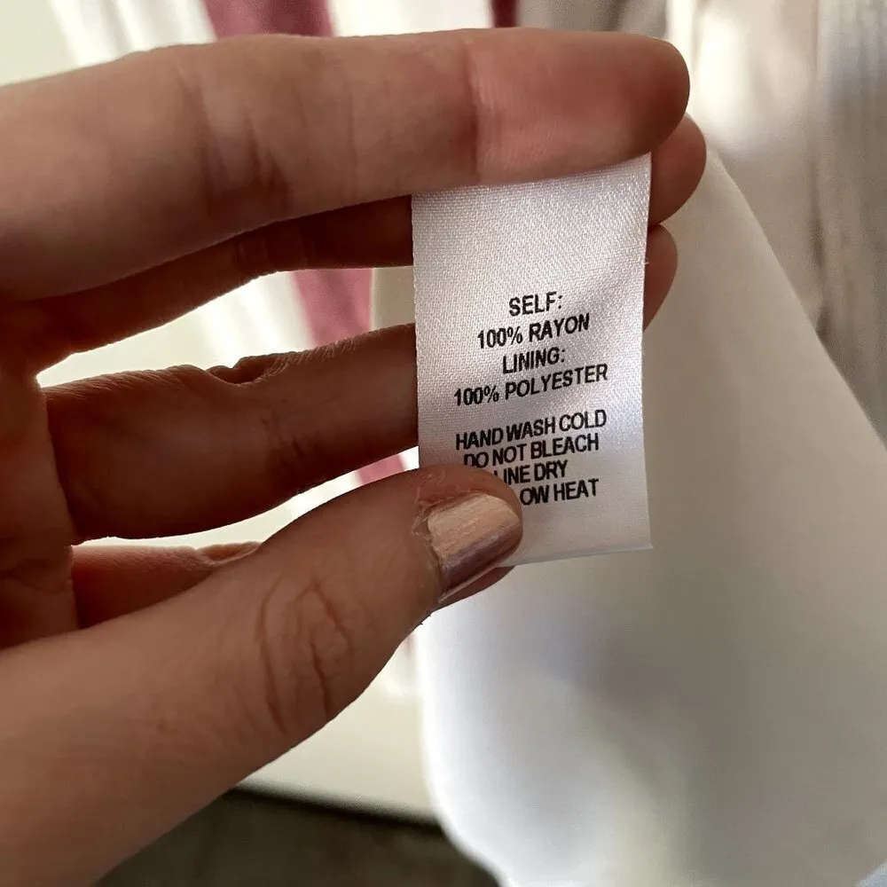 Lulus white striped maroon rayon wraparound vneck dress summer sundress comforta - Image 5