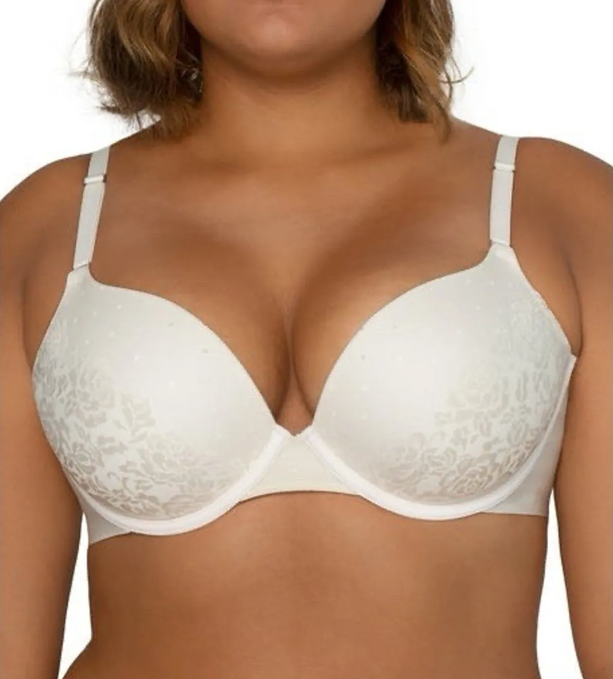 Secret Treasures 36DD Back Smoothing Lace Push Up Bra Underwire Cream ST382 - Image 1