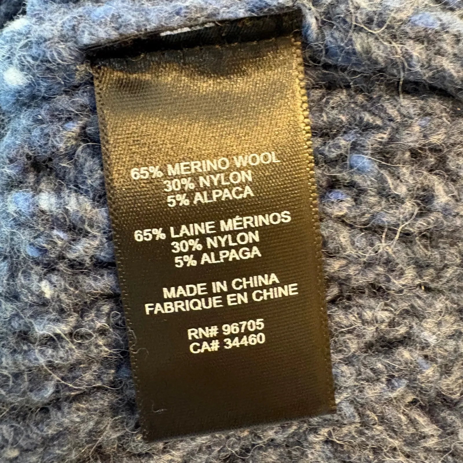 La Vie Rebecca Taylor Merino Wool Ruffle Shoulder Cable Knit Sweater Small Blue - Image 5