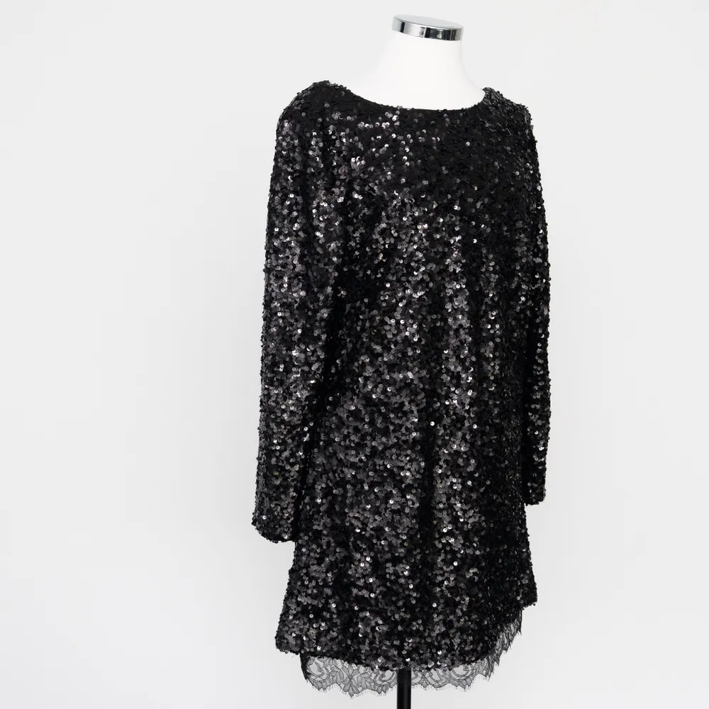 Sachin & Babi. Black Sequin Cowl Back Cameron Dress. - Image 10