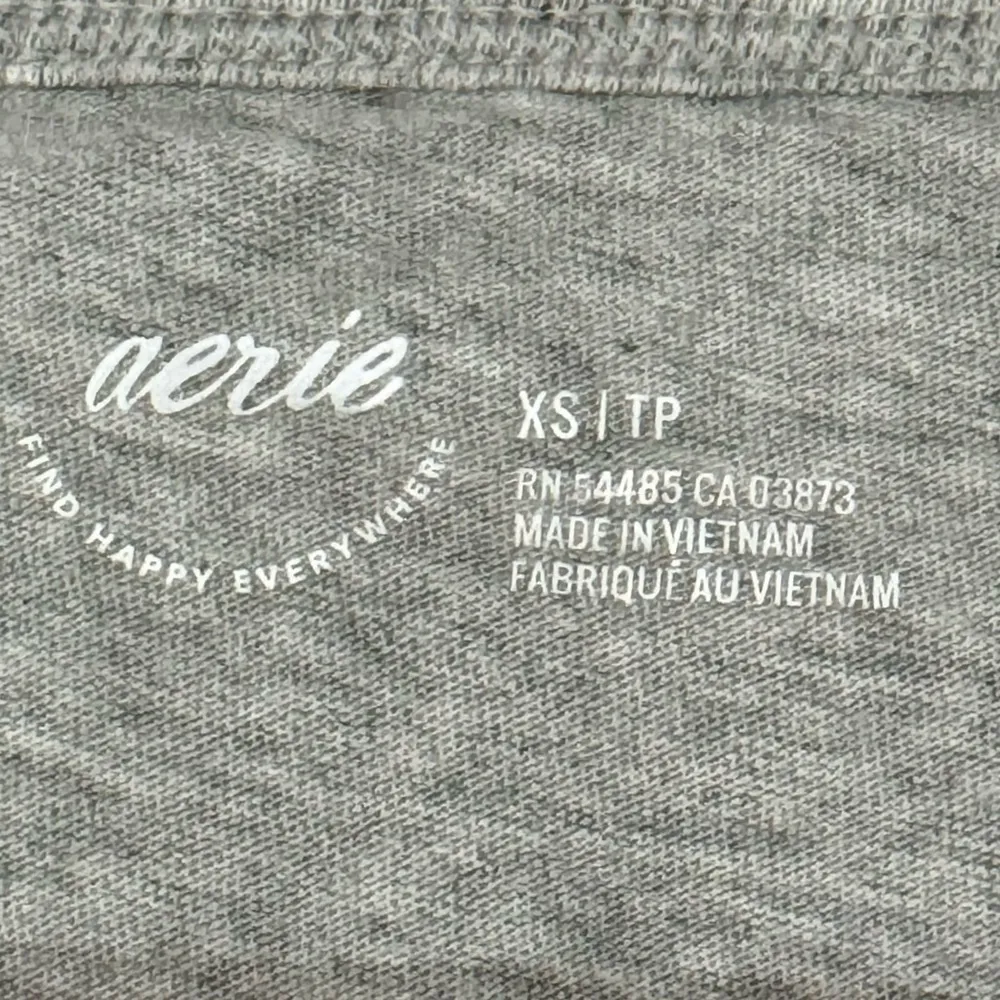 New Aerie Cropped Wrapback T shirt 100% Cotton Top Heather Gray Women’s Size XS - Image 5