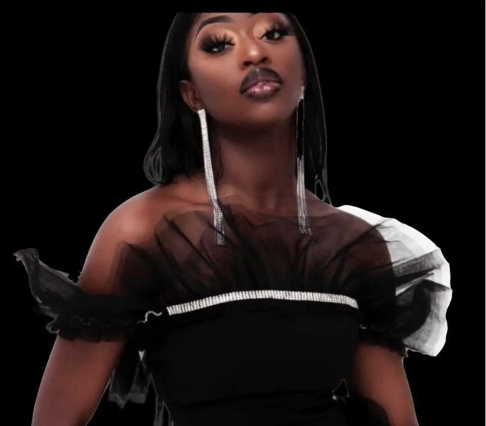 Tulip top tulle silhouette & sequins blackMINI cocktail dress Size 2 - Image 7