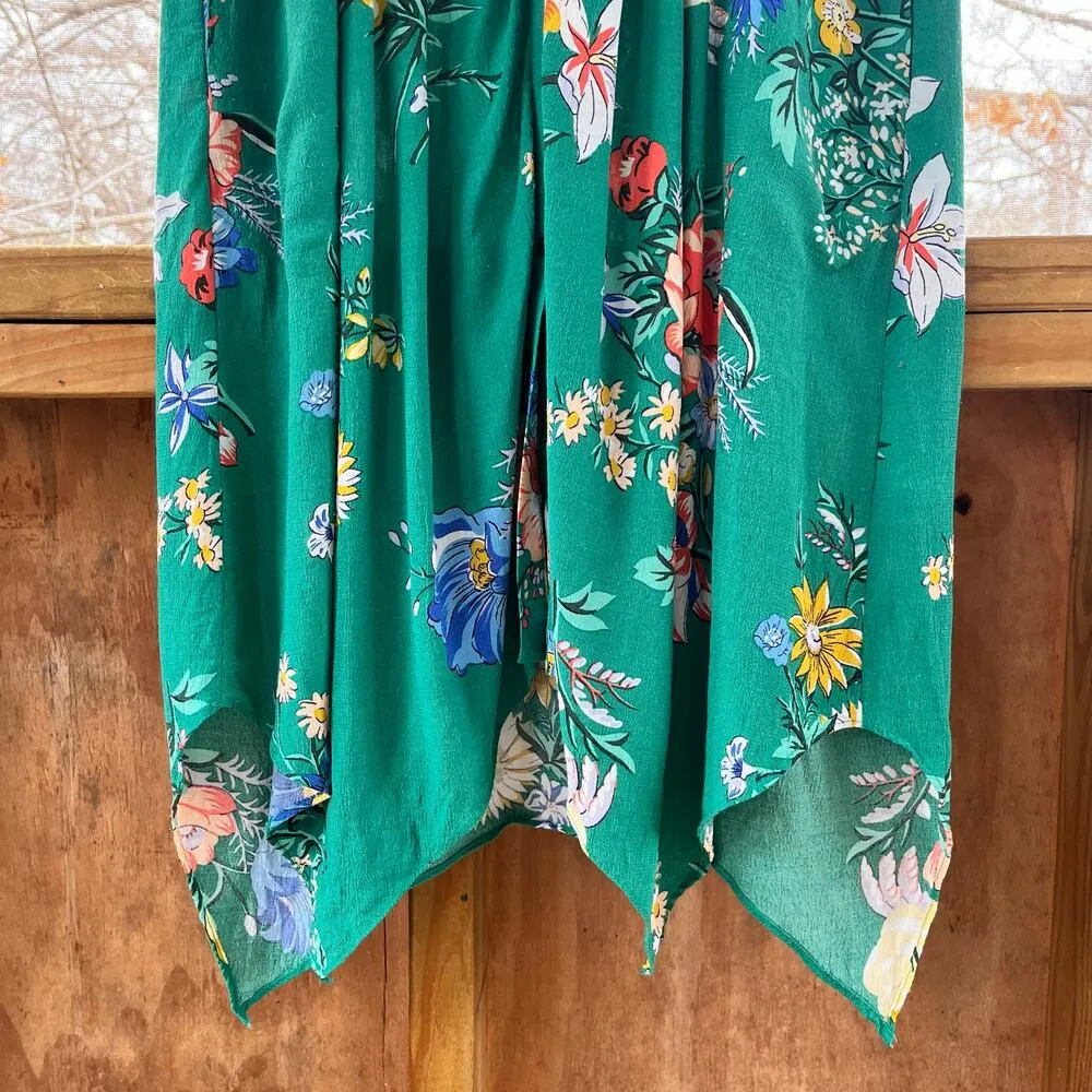 Anthropologie Maeve Rory Shirt Dress Green Floral Size 2 - Image 5