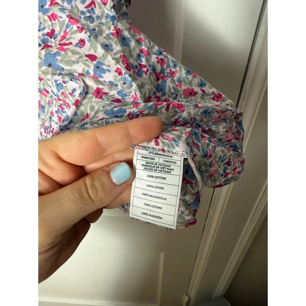 BB Dakota Steve Madden Girly Coquette Floral Ruffle Sleeveless Cotton Tank Top S - Image 4