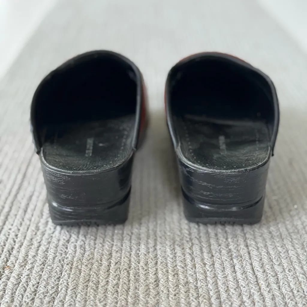 Lands’ End Cognac Brown Leather Clogs Mules Size 9 - Image 3