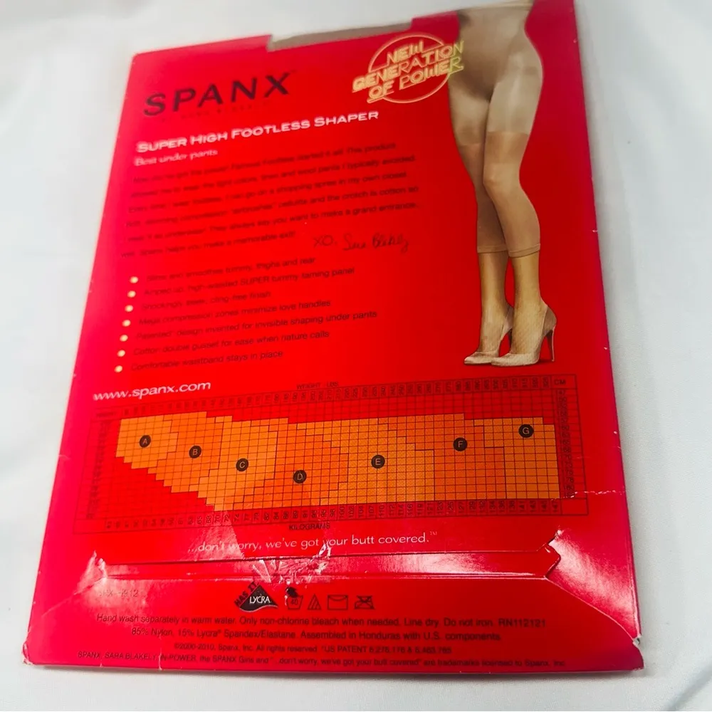 Spanx Super High Footless Shaper Size C Nude Tummy Control Snatched Slimming - Image 2