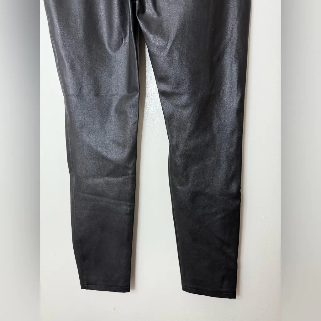 Tuckernuck black faux, leather high waisted wide waistband pants leggings. S - Image 10