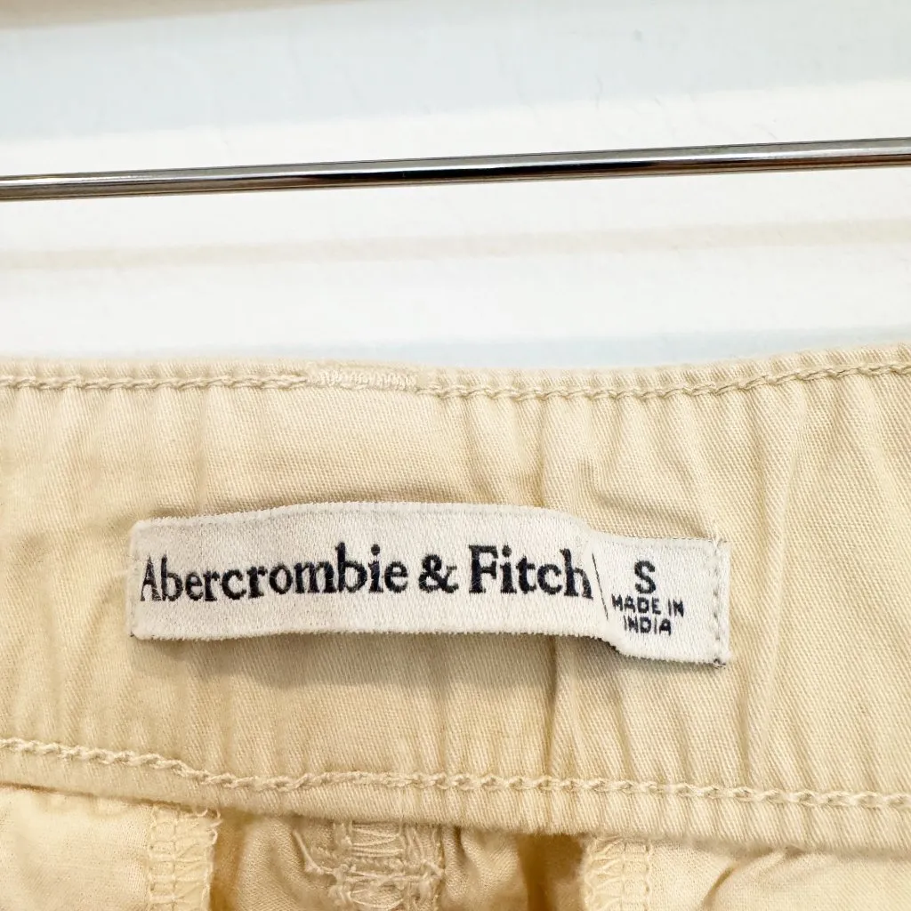 Abercrombie Womens Chino High Rise Midi Skirt Minimalist in Cream Tan Size Small - Image 5