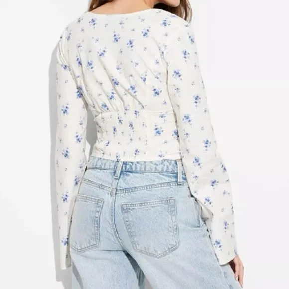 NWT Wild Fable Milkmaid Long Sleeve Top - large - Image 2