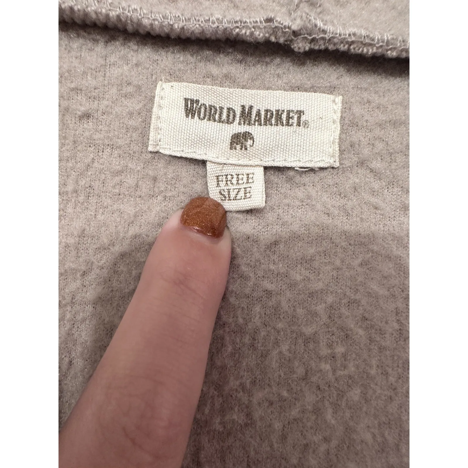 World‎ Market Duster Women's One Size Cardigan Coat Zip Wide Sleeve Gray Taupe Size L - Image 9