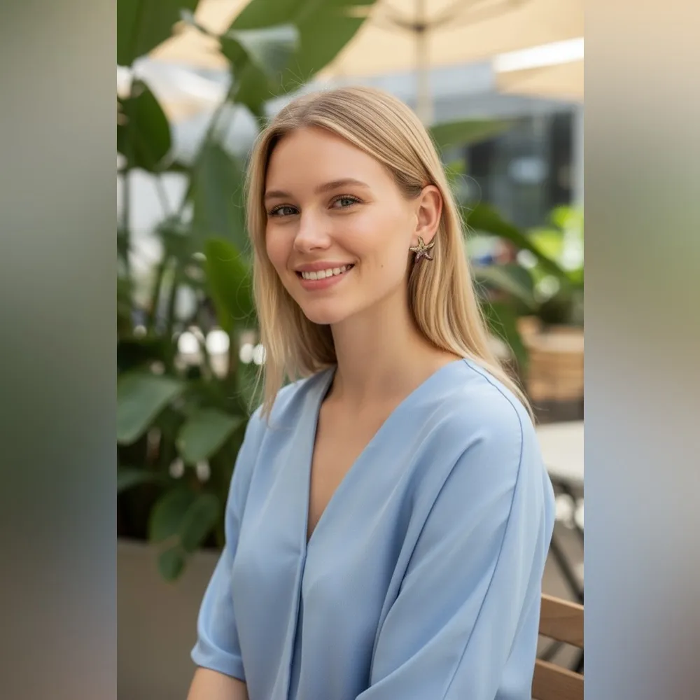 Gold Starfish Earrings - Image 3