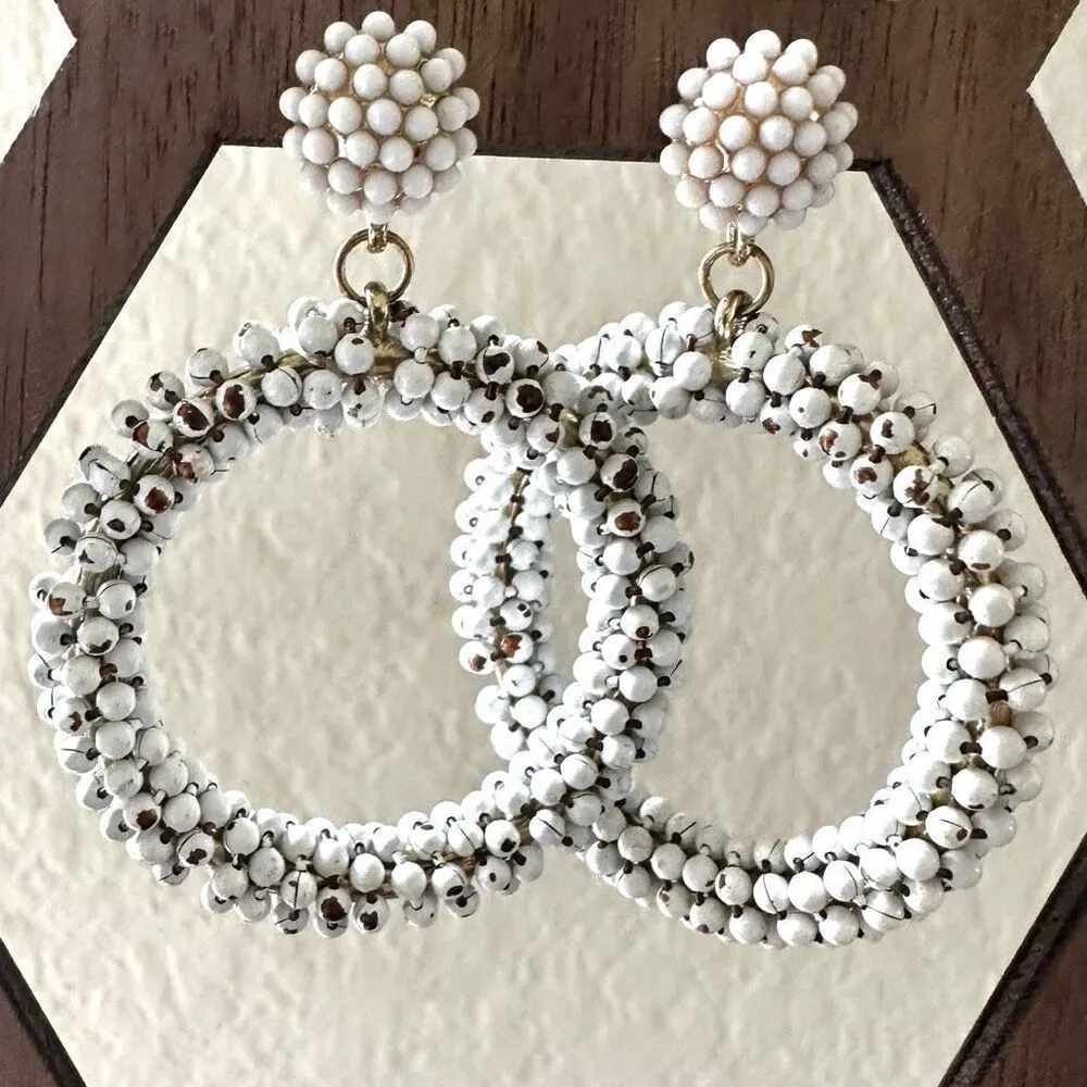 Baublebar Sugarfix white beaded statement earrings - Image 2