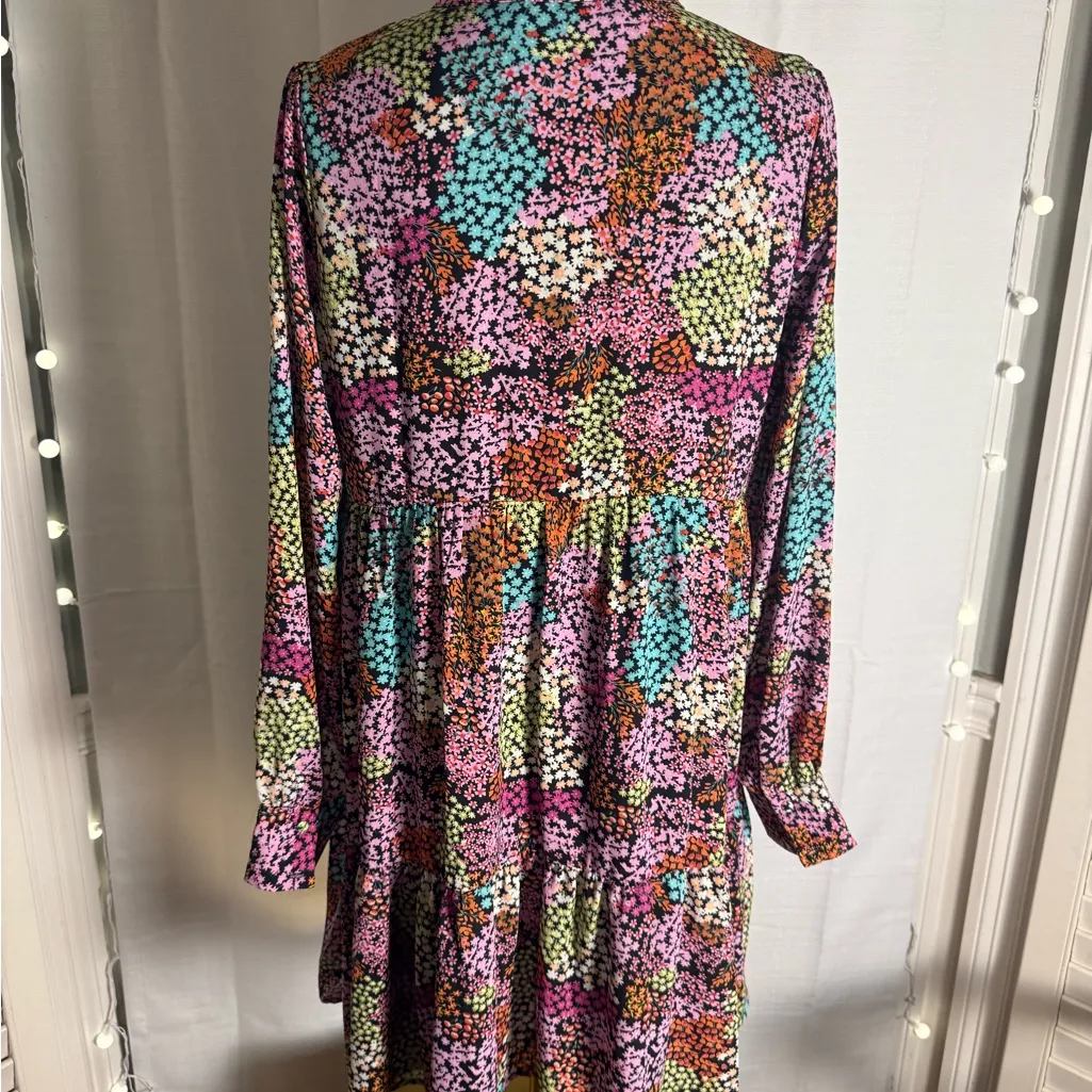 Karlie Purple Pink Long Sleeve Sundress Large - Image 2