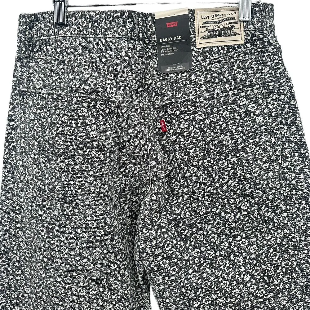 Levi's Wellthread Baggy Dad Jeans Size 27x30 Moonflower Black Oversized NWT - Image 8