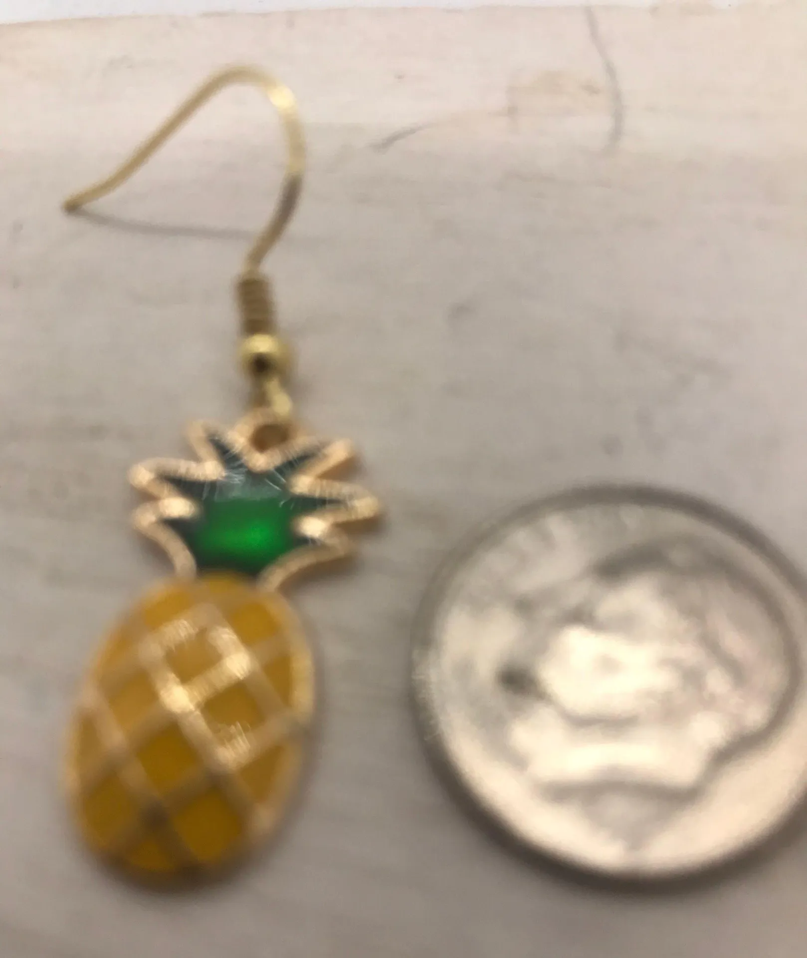 Tropical Pineapple Enamel Earrings New - Image 7