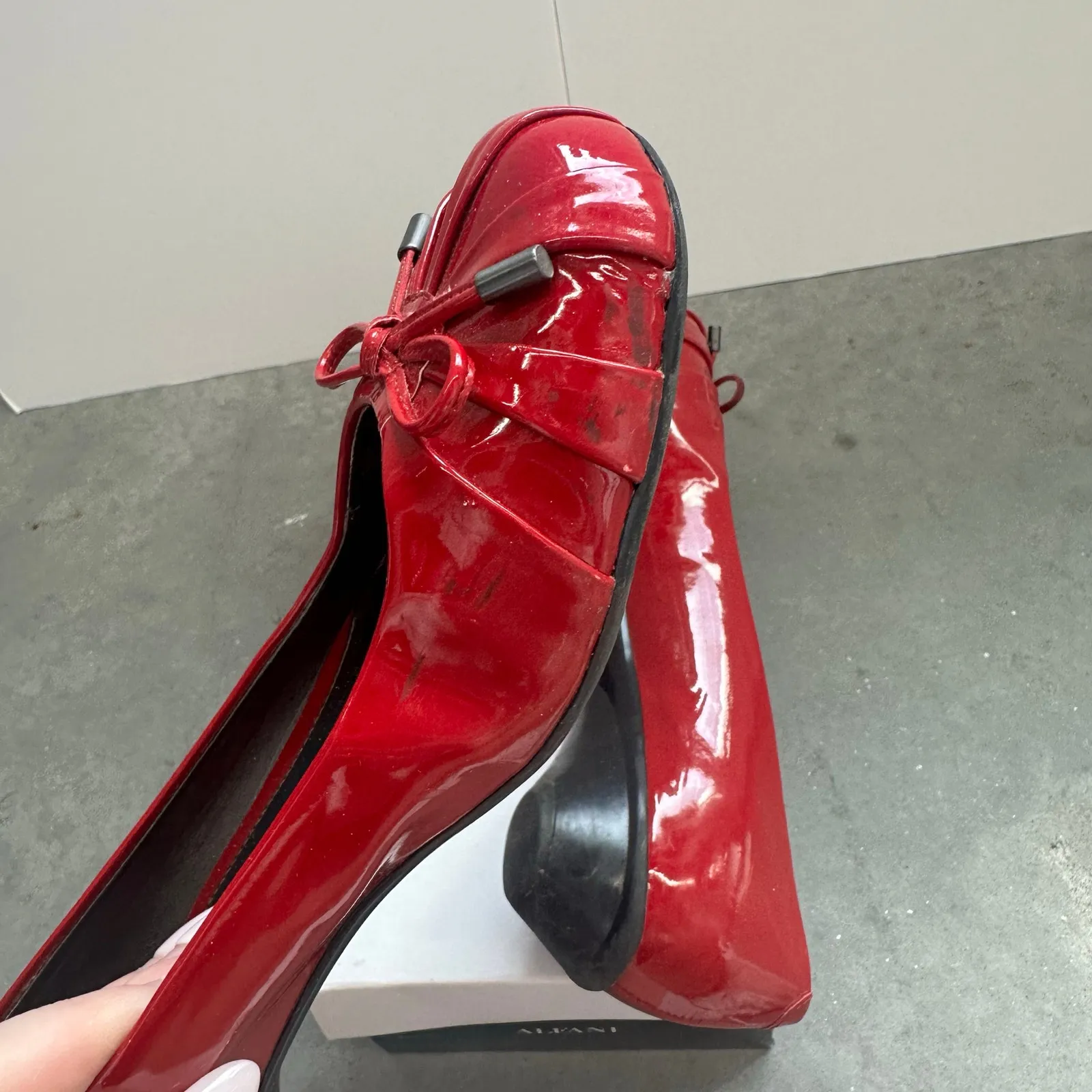 Alfani Cherry Red Patent Ballet Flats Size 8 - Image 7