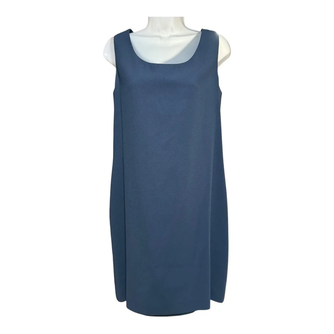 Jacqueline Ferrar Vintage Sleeveless Sheath Blue Workwear Classic Chic Minimal - Image 2