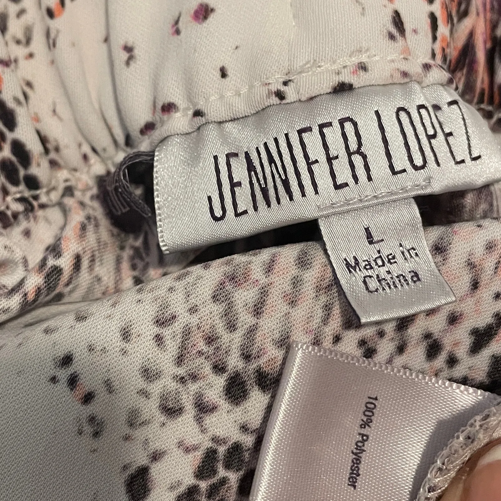 Jennifer Lopez animal floral print jogger pants large P 7073 - Image 10