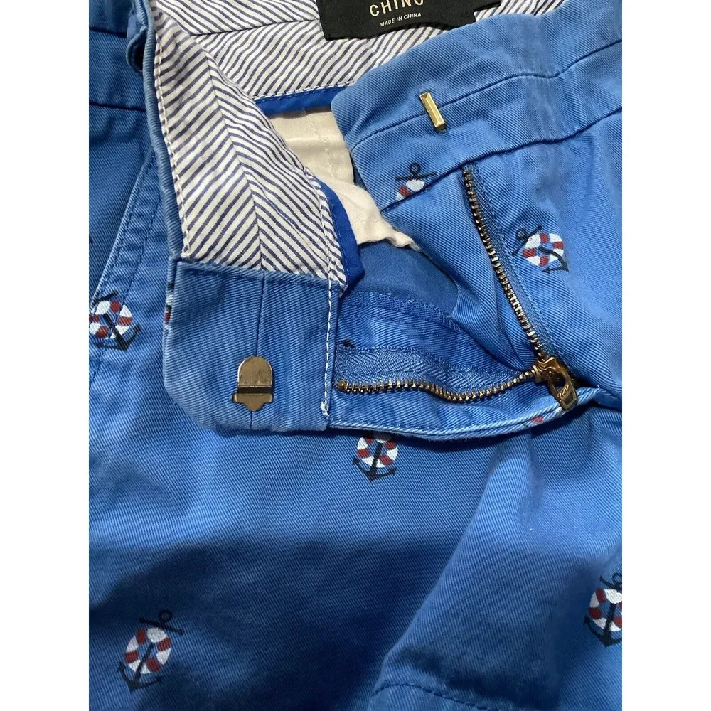 J.Crew  Chino Blue Sailor Anchor Print Shorts Size 2 - Image 7