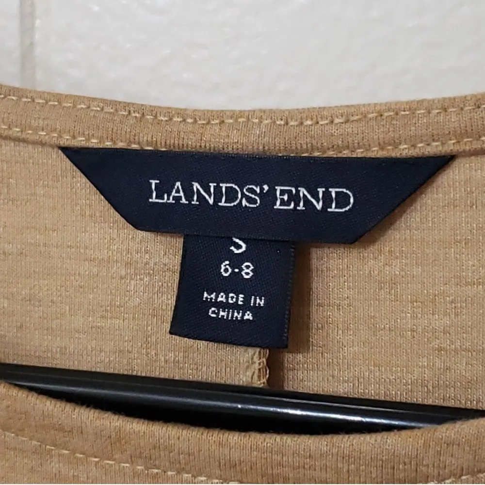 Lands End Striped three-quarter sleeve, navy tan cream colors size 6-8 - Image 6