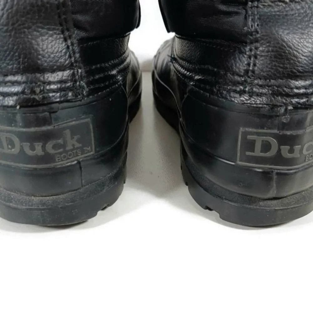 S1040 EUC Vintage Genuine DUCK Boots size 8 Black - Image 9