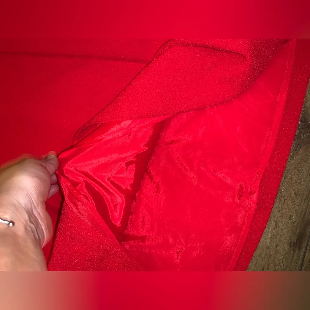 Black Halo Woman's Red Pleated
Sanibel Skirt 4  classic fall formal holiday $200 - Image 4