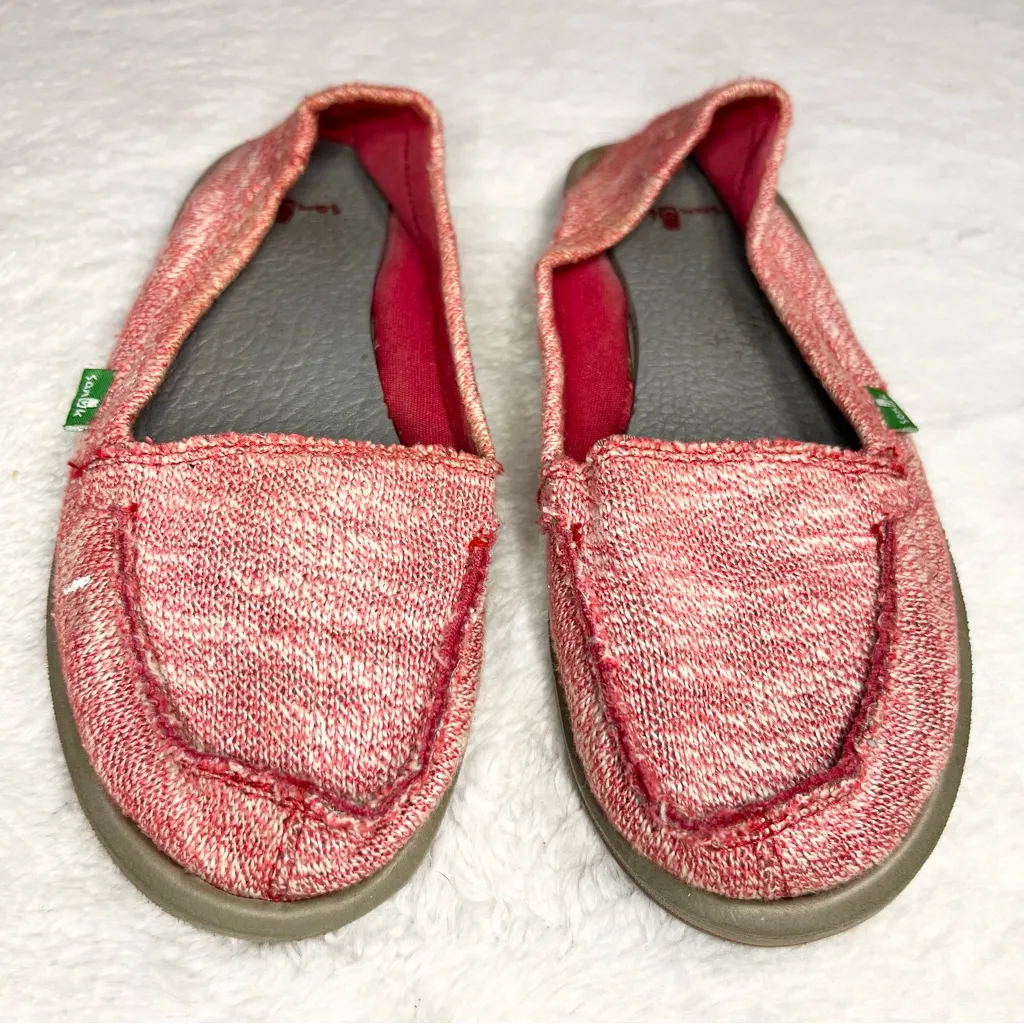 Sanuk Casual Red Slip-On Flat Shoes Size 7.5 Yoga Beach Comfy - Image 9
