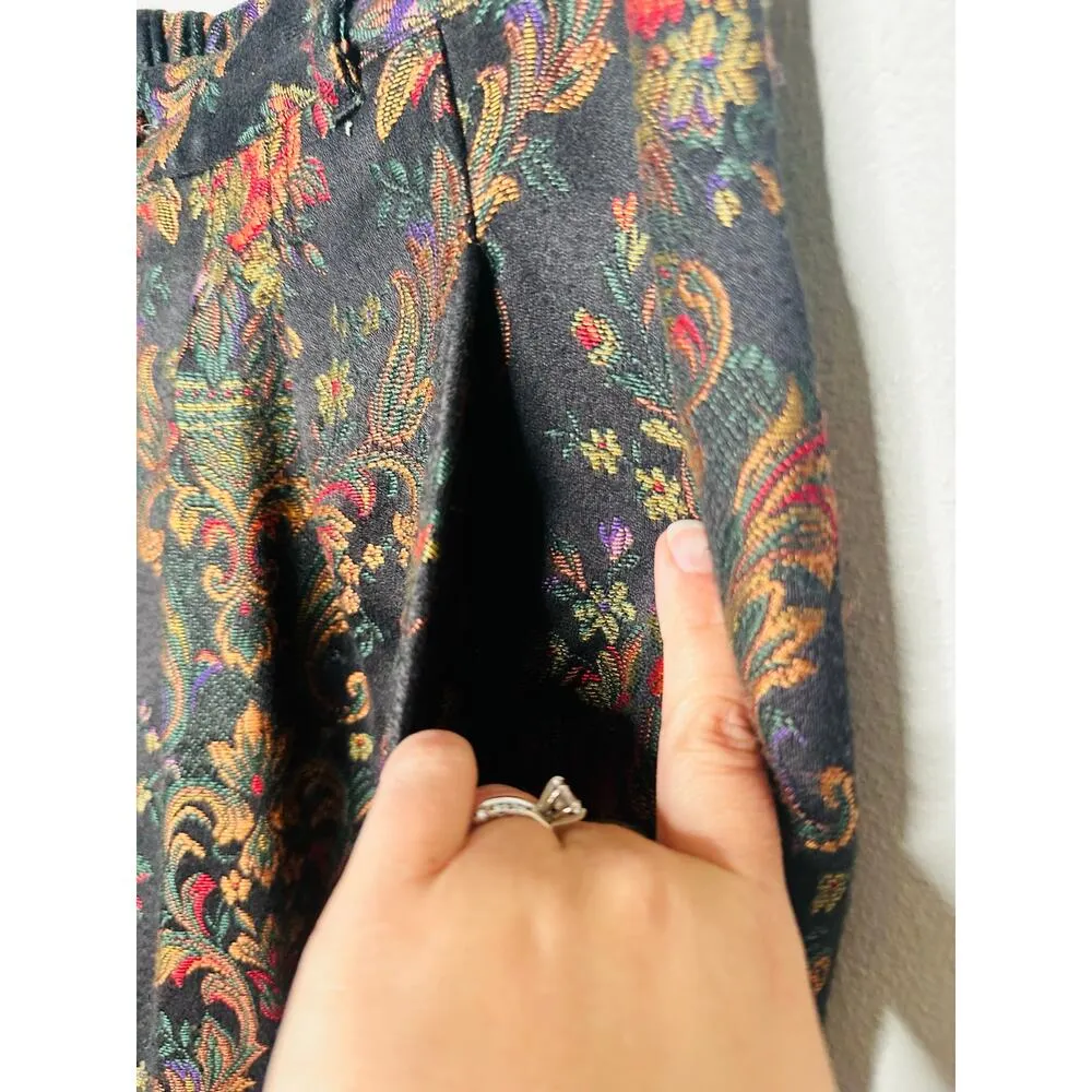Vintage ANNE PINKERTON Floral Blazer Oversized Pants Set 90s Retro Size 12 Black - Image 7