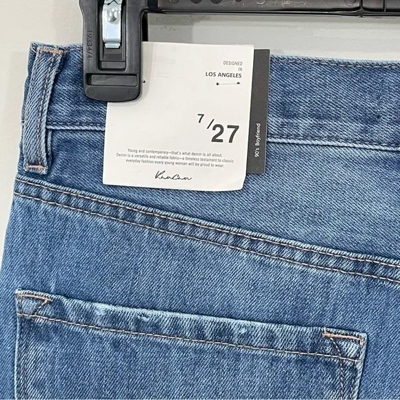 NWT KanCan Dixon Ultra High Rise 90's Boyfriend Jeans Size 27 Denim Button Fly Blue - Image 6