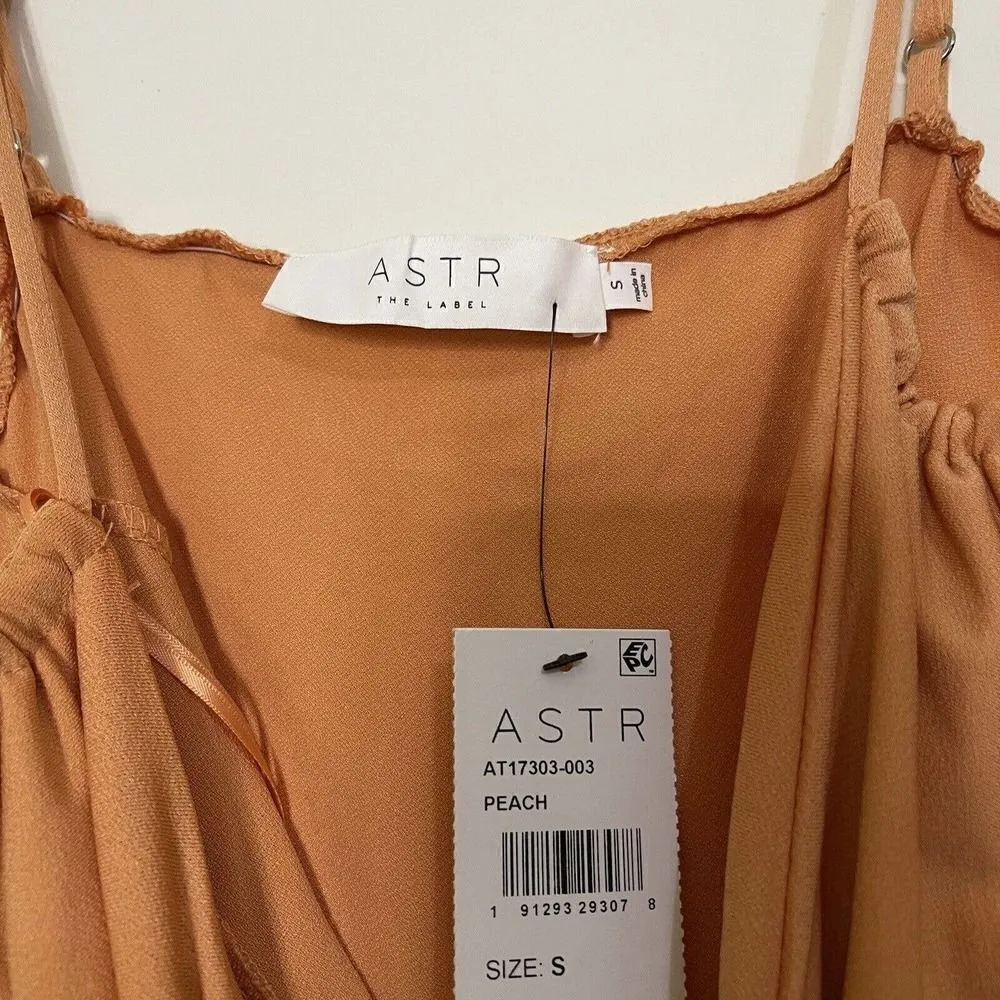 NEW ASTR the label orange peach halter bodysuit SMALL - Image 3