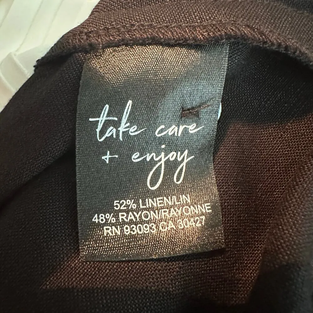 Nic + Zoe A-line Linen Blend Knee Length Skirt Black Onyx Size US 2 - Image 5