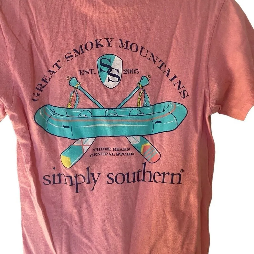 Simply southern great Smokey mountains pink small short sleeve tshirt - Image 2
