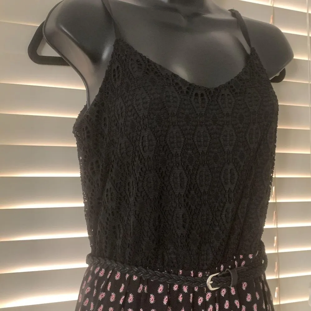 As U Wish / S / Black Crochet Floral Jumpsuit - Image 4