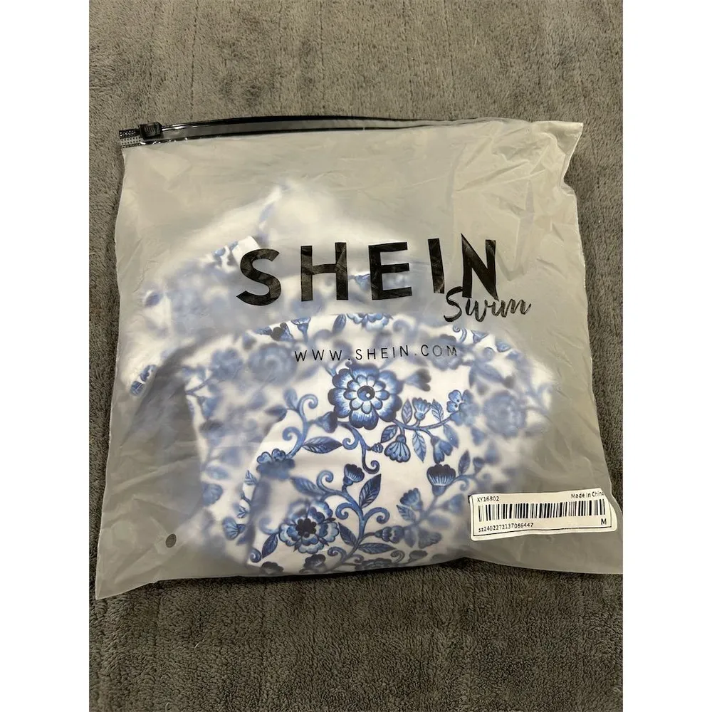 SHEIN Bikini Set 2 Piece Women's Bikini Floral Print Blue Summer Swimwear NEW - Image 12