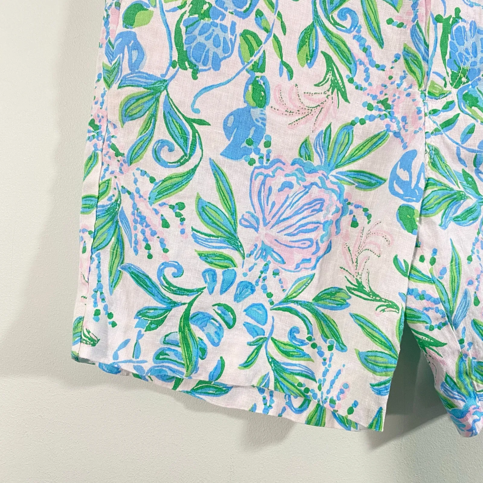 Lilly Pulitzer Women Resort White Just a Pinch 100% Linen Aldora Shorts Size 2 - Image 4